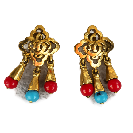 CHANEL Camellia Drop Earrings by Karl Lagerfeld